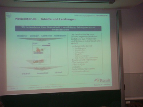 Vortrag von Netdoktor auf dem Usability Day